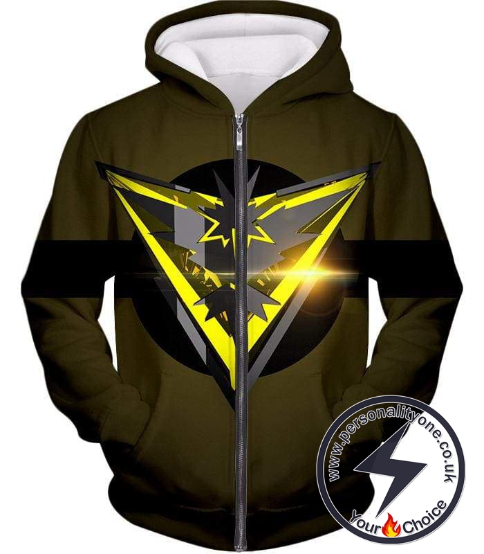 Pokemon Zapdos the Legendary Thunder Pokemon Cool Logo Zip Up Hoodie